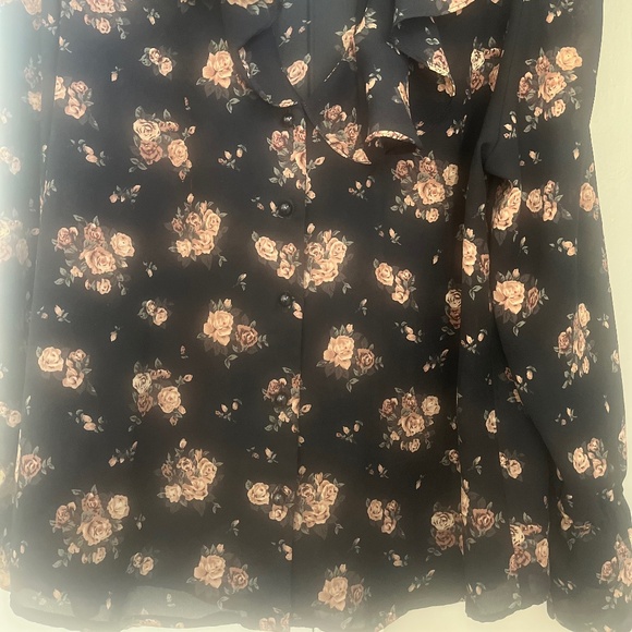 Vintage M.J. Carroll Black with Pink Rose print - Picture 5 of 7